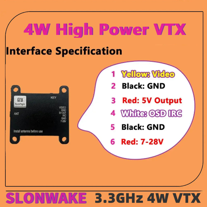 SLONWAKE FPV 3.3G 16CH 4000mW  - Fpv Drone Receiver recension och pris