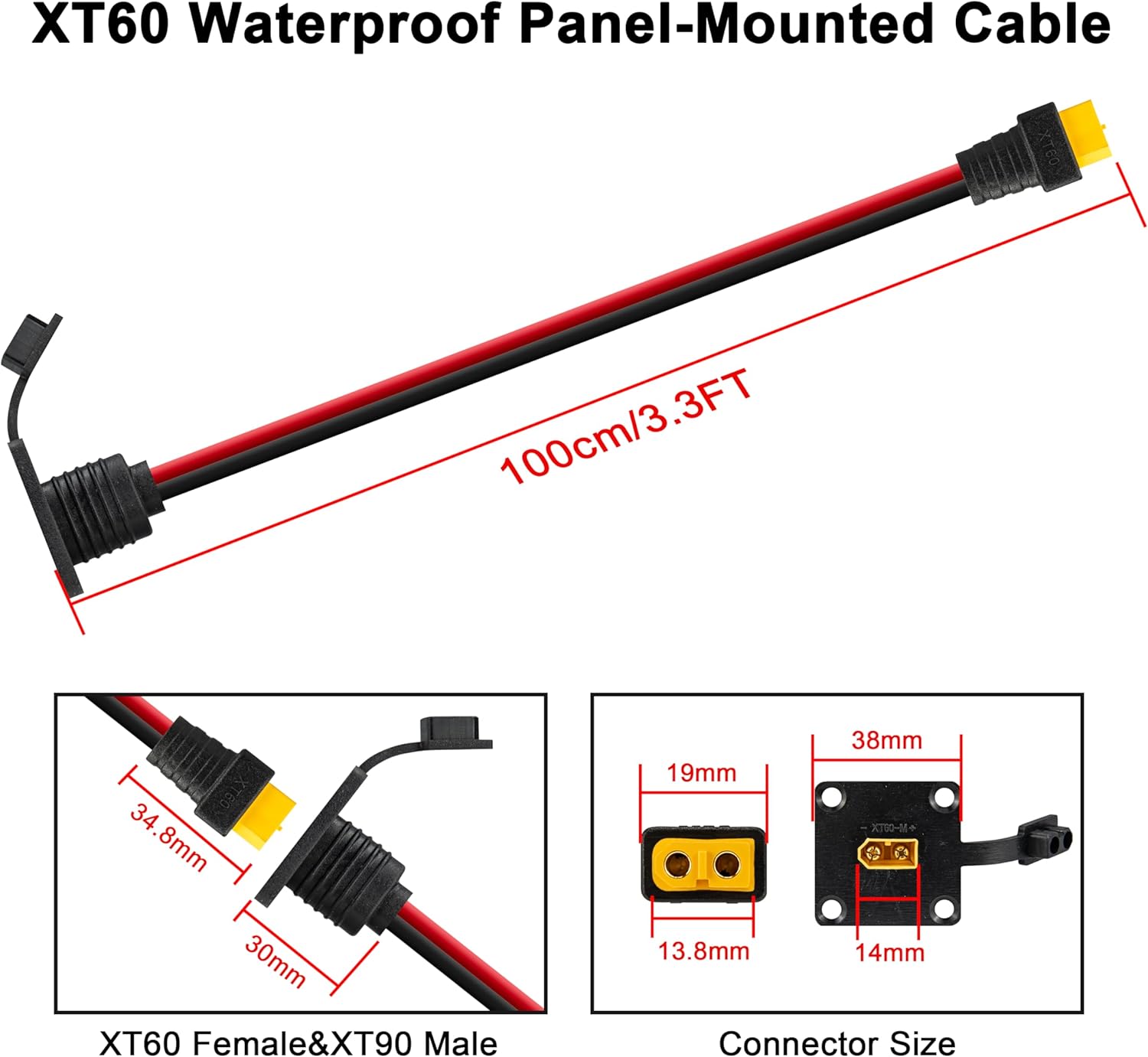JMUYTOP 3FT 12AWG XT60 Panel M - Fpv Drone Charger recension och pris